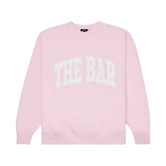 The Bar Sweaters - The Bar Blush Pink Varsity Crewneck Sweatshirt